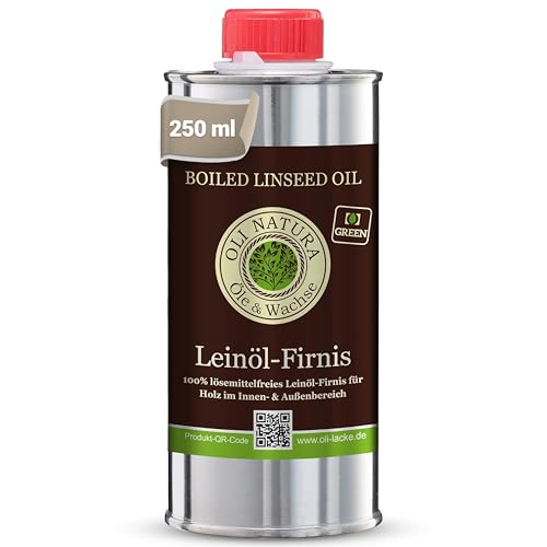 OLI-NATURA Leinöl-Firnis, biologischer Holzschutz, lebensmittelecht-zertifiziert, 0.25L, farblos - natur