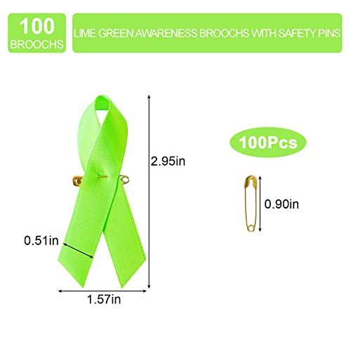 Image of Ribbon Awareness Satin Pins Cancer Awareness Ribbon Pin with Safety Pin