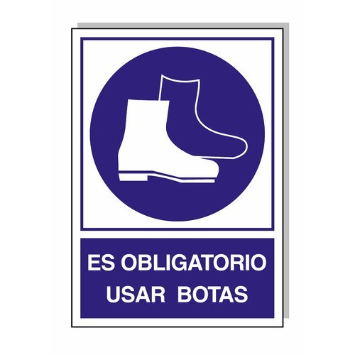 Cartel Obligatorio Uso De Botas 30X21 Cm. En Oferta Cartel Obligatorio Uso De Botas 30X21 Cm.