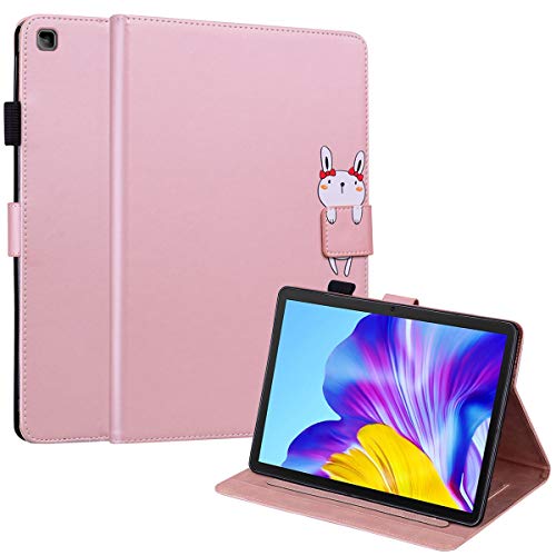 FERLAN Cover Custodia Compatibile per Huawei MatePad T 10, 9,7',PU Pelle Flip Cover con Funzione Stand Custodia per tablet divertente dei cartoni animati- Oro rosa
