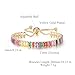 CiNily Adjustable Tennis Bracelets for Women Rainbow Cubic Zirconia Bracelet 14K Gold Plated Hypoallergenic Slider Bracelet Jewelry