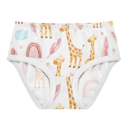 Toddler Girls Underwear 2t Cotton Panties for Girl Aesthetic Briefs Undies Kids Cute Cartoon Giraffes White
