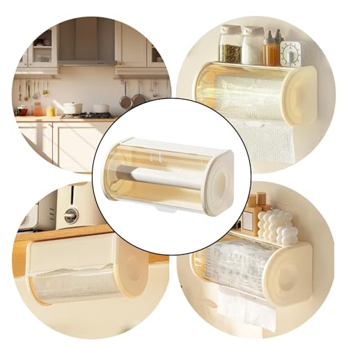 Portarrollos de papel toalla de pared con sistema de organización 6