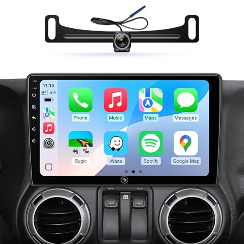 Car Radio for Jeep Wrangler JK Compass Grand Cherokee Dodge Ram Upgrade Stereo Wireless CarPlay Android Auto Touch Screen/Android13/Bluetooth/GPS Navigation/HD Backup Camera