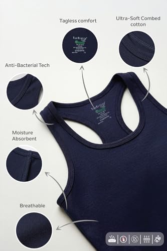 Image of Van Heusen Women's Racerback 100% Cotton Tank Top | Super Combed Cotton | Breathable Fabric | Anti-Bacterial Tech | Color Fresh Technology | Keeps You Fresh | Sweat Absorbent | Everyday Comfort | Style 11202 | Available in Pack of 1 & 2