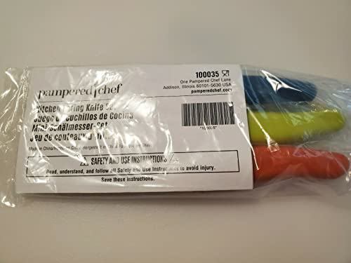 pampered chef tomato knife - Kitchen Paring Knife Set of 3 - Orange | Blue | Green | Pampered Chef (3)