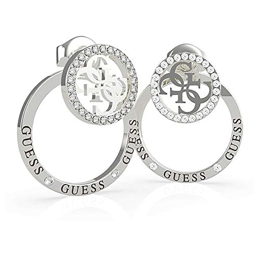 Boucles d'oreilles GUESS en Acier Blanc et Pierre Synthétique Blanc