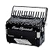 Accordion with 72 bass and 34 keys, suitable for beginners, students, and professionals, equipped with convenient straps and backpacks (white)