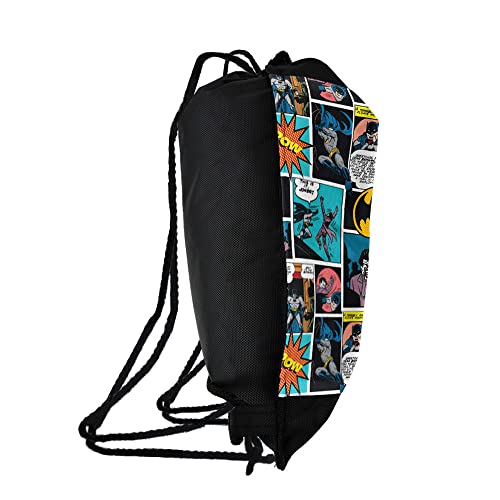 LOGOVISION Batman Comic Pattern Drawstring Backpack Sports Bag Sackpack 17" x 13", Perfect for Gym, Yoga or Practice2