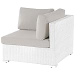 Beliani Gartenlounge Sano II PE-Rattan Weiß & Sandbeige
