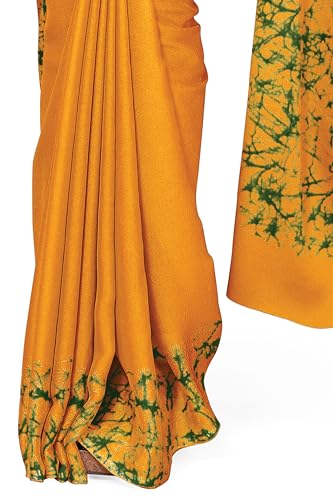 Image of MIRCHI FASHION Women Saree Abstract Print Chiffon | Breathable Lightweight Casual Sari for Regular Use and Office with Unstitched Blouse (Available in 25 Colors)