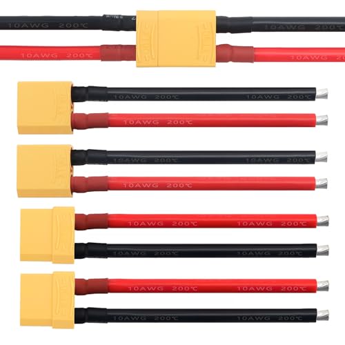 2 Paia XT90 Connettore Maschio Femmina XT90 Spina con Cavo di Silicone 100mm 10AWG per Batteria Lipo FPV Drone
