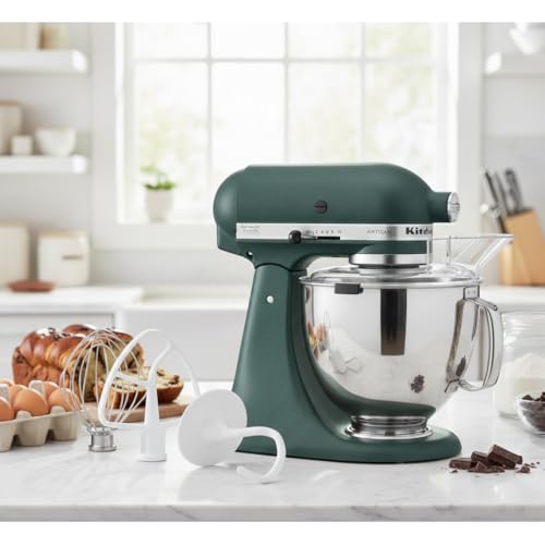 Image of KitchenAid Artisan Series 5 Quart Tilt Head Stand Mixer with Pouring Shield KSM150PS, Pebbled Palm