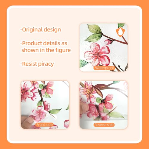 Grandes Vinilos Decorativos de Cerezo Rosa para Pared 90x30 cm miniatura 5