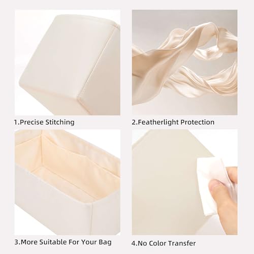 Image of DGAZ Silk Purse Organizer Insert For Hermes Hac 28 /32 /40 /45 /50 Bags, Luxury Handbag & Tote Organizer, Simplicity bag organizer(Craie,Hac45)