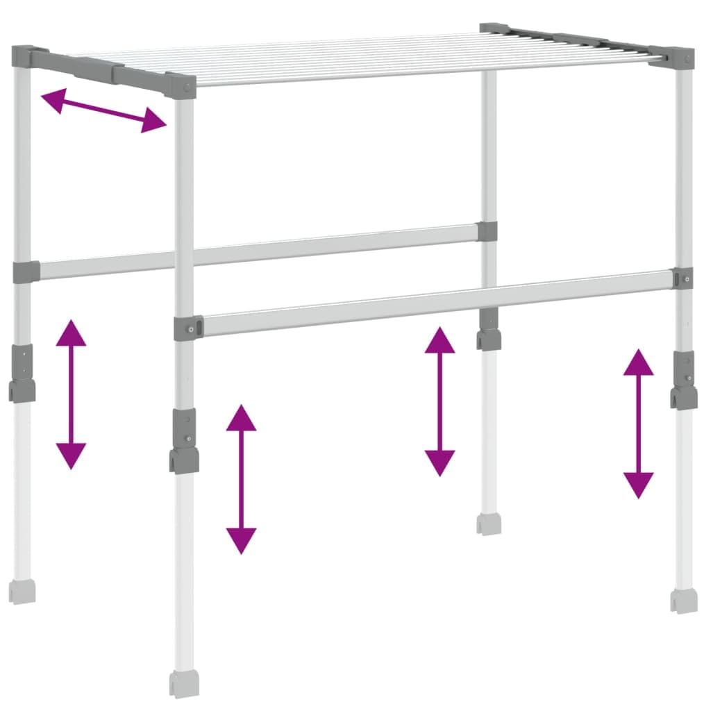 vidaXL Stendibiancheria 83x(50-55) x(40-85) cm in Alluminio