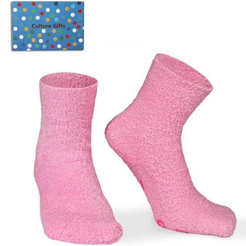 Image of Funny Dog Socks for Men & Women, Novelty Fuzzy Crew Socks with Dog Paws Pattern, Non-Slip Soles