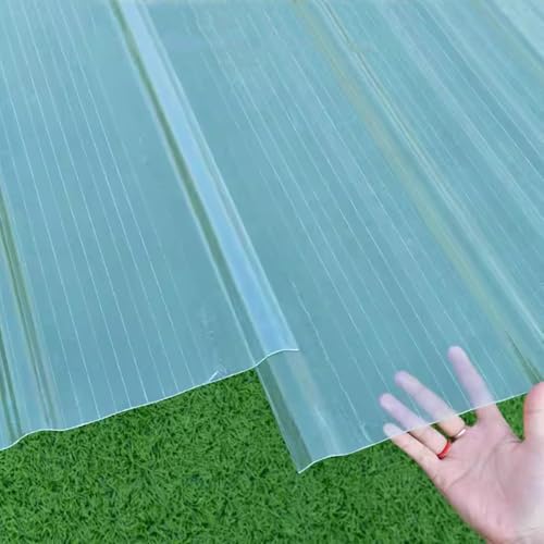 Juego de 11 placas corrugadas para techos de techo de 1 mm, revestimiento transparente impermeable para invernadero y garaje, juego de 11 piezas (0,9 x 1,25 m) con tornillos incluidos