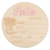 Western Cowboy Cowgirl Hello World - Hello World Baby Announcement Sign,Newborn Birth Announcement Sign for Hospital,Gender Neutral (Pink)