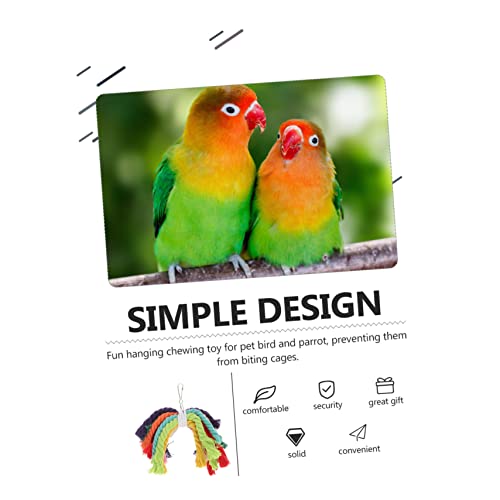 Image of Parrot Cotton Rope Gnawing Dradel Toy Chew Toy Wiggles s Parrot Swing Preening Bird Cage Rope Bird Chew Plaything s Hanging s