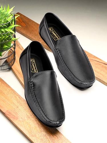 Image of Leatherful Real Leather Loafer Shoes BRLF020BL1| Full Grain Leather | Office | Party | Smart Casual