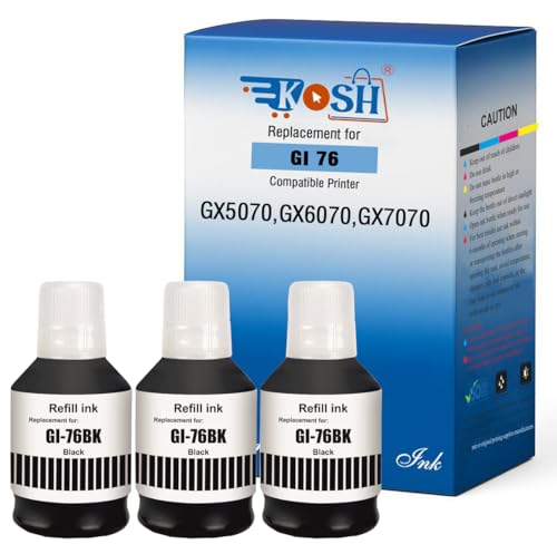 Image of KOSH GI-71 Refill Ink Compatible for Canon G1020,G2020,G2021,G2060,G3020,G3021,G3060 Printers (3, Black Pack of 3)
