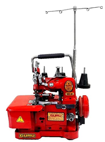 Image of Overlock Sewing Machine With Motor (Model 81-6 Portable, Color - RED)