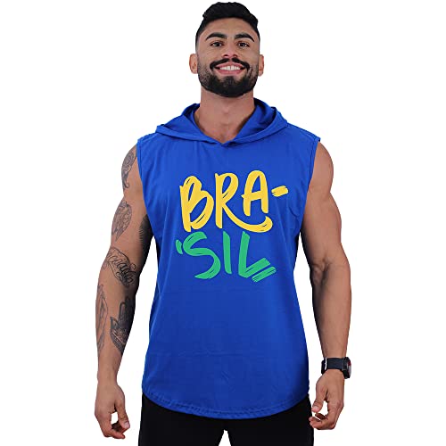 Regata Com Touca Longline Machão Masculina MXD Conceito Brasil Camisa 10 Seleção Bandeira (G, Opção