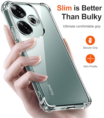 Image of Back Cover Silicone Flexible Bumper Transparent Cover for Poco F6 5G -Transparent