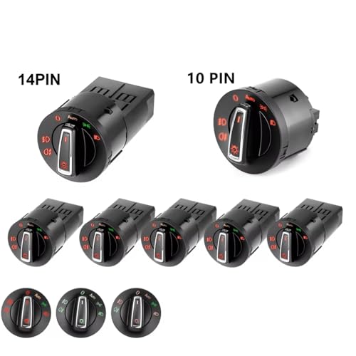 Interruptor de faros VW de alta precisión con módulo sensor automático de luces de 14 y 10 pines 2