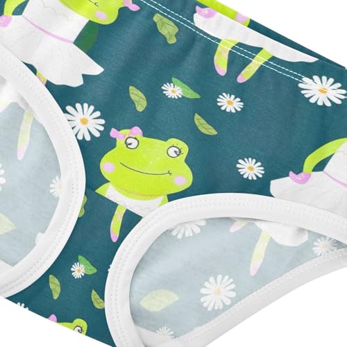 Toddler Underwear Custom 2t Cotton Panties for Girl Animals Kids Briefs Undies Cute Frogs Ballerinas Green4