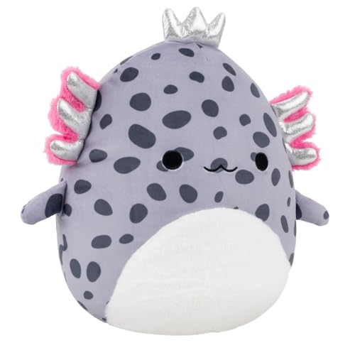Image of Squishmallows Original 12in Avana The Spotted Axolotl with Silver Crown - Official Jazwares Plush (Medium-Sized)