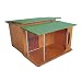 Hundehütten Hundehaus Hundehöhle mit Veranda Aus Massiv Holz Echtholz Geshenk THERMOVORHANG Made in Italy Mod. Italy E - Deutsche Dogge 121x140xH86