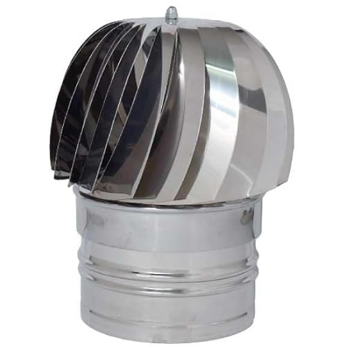 Extractor de humo de chimenea globo giratorio turbina eólica de acero inoxidable (ø 14 cm)