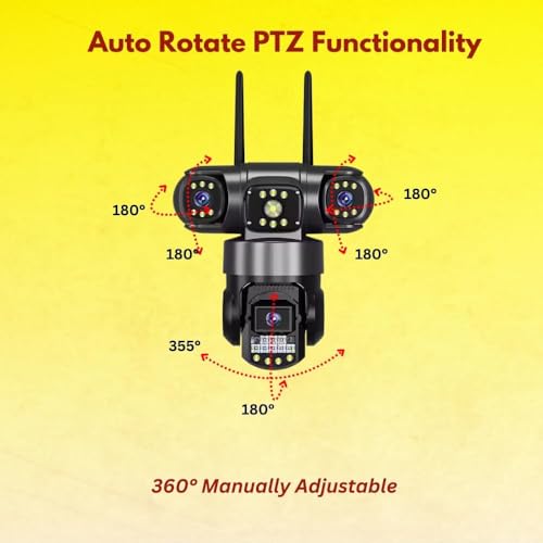 Image of Maizic Smarthome Batman 4G SIM 3-in-1 CCTV Camera (3 * 5MP) | Full HD 360� Pan-Tilt | Triple Lens & Screen | Two-Way Talk | Dual Side Cameras (180� Rotation) | Home Security Camera