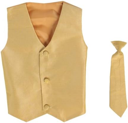 Vest and Clip On Baby Boy Necktie set - GOLD - 2T/3T