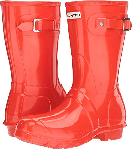Hunter Women's Original Short Gloss Orange Rain Boots - 6 B(M) US