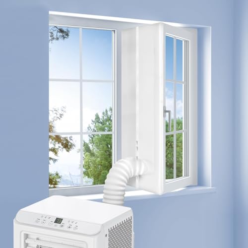 Cubierta Aislante de Tela para Ventanas 400CM Kit Ventana Aire Acondicionado Portatil y Secadoras. Fácil Instalación con Cremallera y Cinta Adhesiva. Evita Aire CalienteCubierta De
