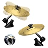 2 Pack Yellow Car Crash Cymbals,Air Vent Mini Drum Cymbals for Car Decoration, Fun Musical Mini Crash Cymbals for Music Fans