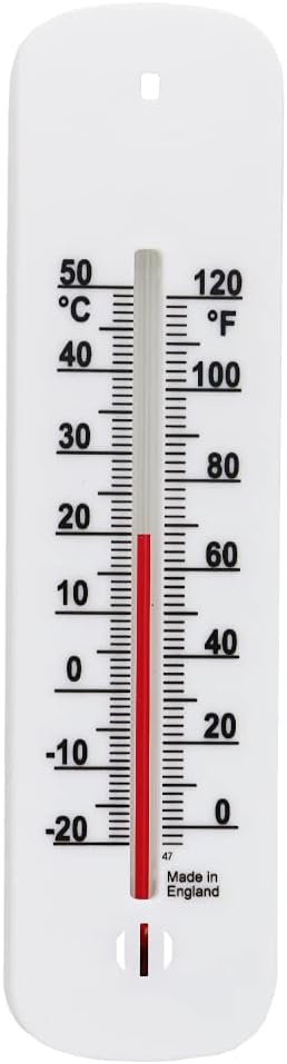 Accurate Room Thermometer Indoor and Outdoor to Measure Room Temperature in The Home Office Garden or Greenhouse - Easy to Hang and Read Accurate Wall Thermometer (Black)