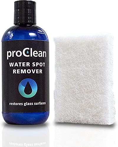 GlasWeld ProClean Hard Water Spot Remover Kit for Water Spots on Glass, Metal & More - Includes Applicator Pad - Water Stain Remover for Glass, Shower Door Cleaner & Car Window