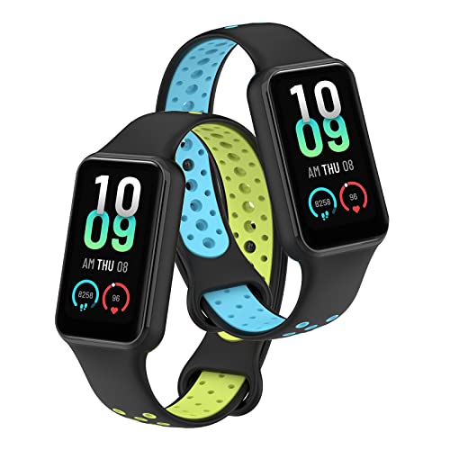 CHULN 2 PCS Correas de Silicona para Redmi Smart Band 2 Pulsera, Correas de Reloj Deportivas de...