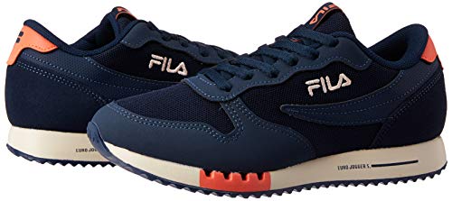 Fila Euro Jogger Sport, Tênis Feminino, Azul (Marinho/Coral/Rosa Coral), 34