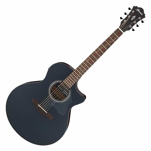 Ibanez AE275-DBF Dark Tide Blue Flat Guitare acoustique - Les Beatles, Paul McCartney, John Lennon, RIngo Starr, George Harrison Ibanez AE275-DBF Dark Tide Blue Flat Guitare acoustique