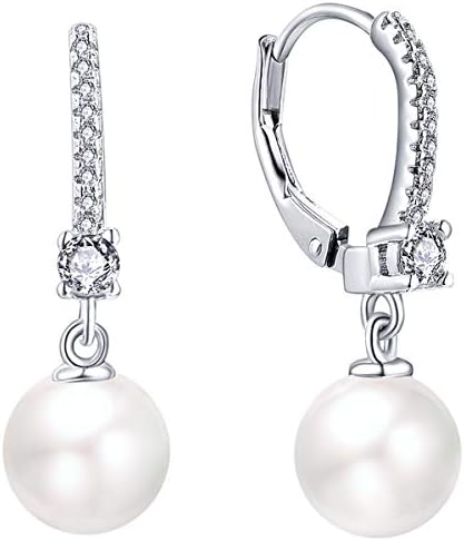 JO WISDOM orecchini perle argento 925 donna con 8mm bianca/nero perle 3A Zirconia cubica JO WISDOM orecchini perle argento 925 donna con 8mm bianca/nero perle 3A Zirconia cubica
