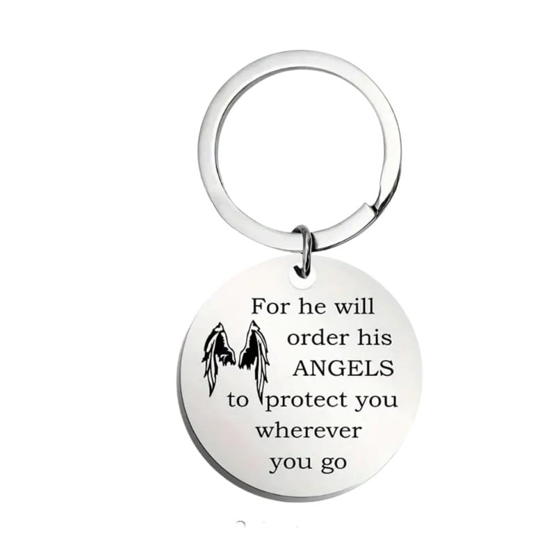 M Men Style Men Christian Christmas Baptism Religious Keychain for Daughter Son Family Freinds First Communion Confirmation Gifts for Girls Boys Godchild Easter Prayer SKey2025141