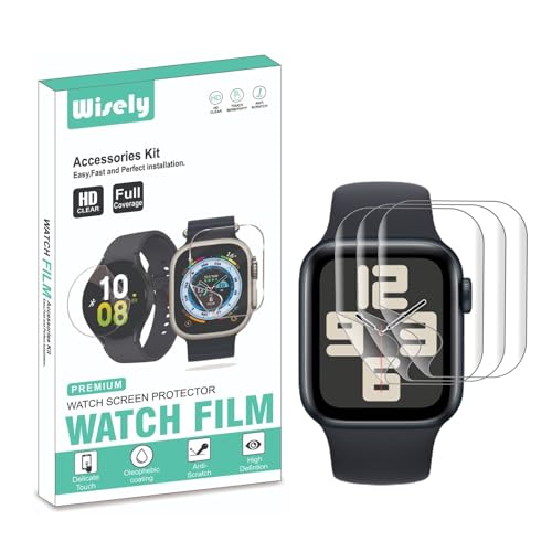 Image of Wisely |3pcs| Screen Guard Protector For Apple Watch 40mm SE Series 6 Series 5 Series 4 iwatch |40 mm| Bubble Free, Easy installation kit, HD Clear, Full Cover