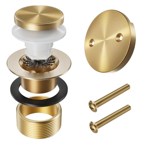 Yaseingoo Champagne Bronze Bathtub Drain Kit with Overflow and Hair Catcher