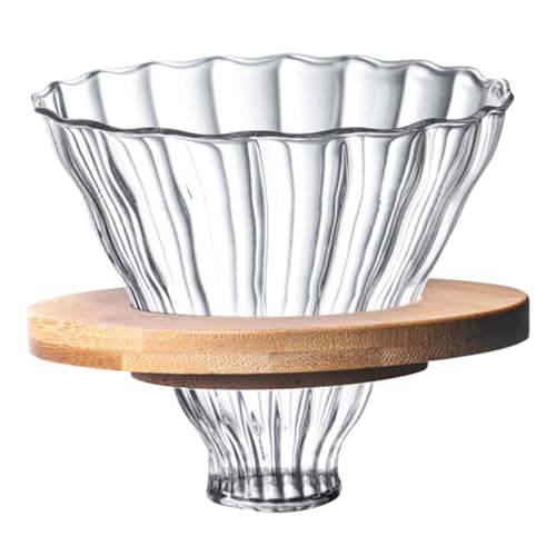 HAPINARY Filtro De Café Manual Embudo De Vidrio y Colador Para Preparar Café Casero Bar, Incluye Filtro De Precisión y Material Resistente