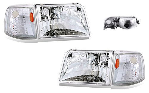 SPPC Headlights Assembly Set With Corner For Ford Ranger - (Pair) Drive Left and Passenger Right Side Replacement Headlamp